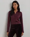 Ralph Lauren Classic Fit Satin Charmeuse Shirt In Red