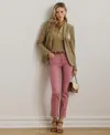 Ralph Lauren Coated High-rise Straight Ankle Jean In Rose Mauve