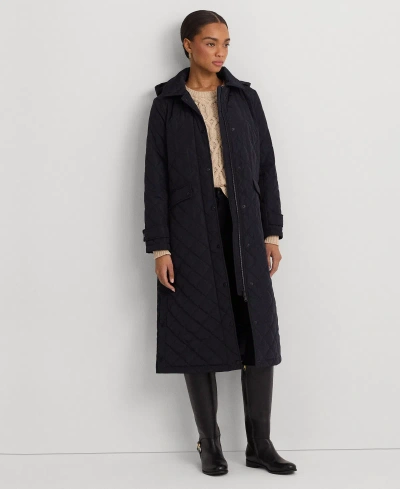 Lauren Ralph Lauren Women's Collared Quilted Coat In Dk Navy
