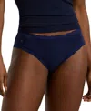 Ralph Lauren Women's Cotton & Lace Jersey Hipster Brief Underwear 4l0077 In Navy