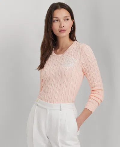 Lauren Ralph Lauren Women's Cotton Cable-knit Sweater In Pink Opal