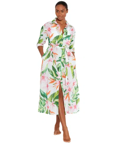 Lauren Ralph Lauren Women's Cotton Floral-print Cover-up Dress In Multi
