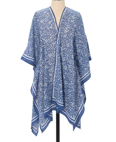 Lauren Ralph Lauren Women's Cotton Multi Print Kimono In Blue,cream Floral