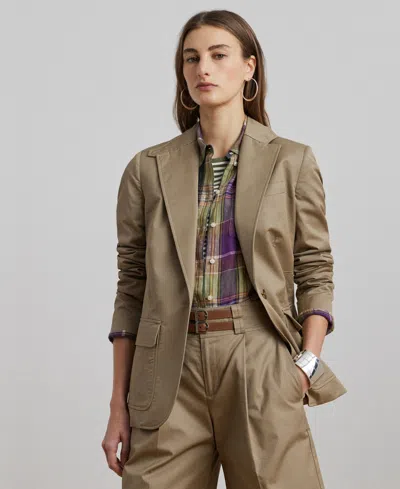 Ralph Lauren Women's Cotton Twill Blazer In Madison Tan