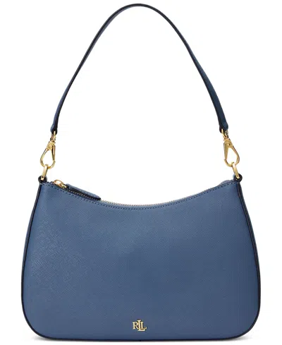 Lauren Ralph Lauren Women's Crosshatch Leather Medium Danni Shoulder Bag In Blue