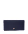 Ralph Lauren Crosshatch Leather Slim Wallet In Refined Navy