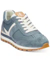 Ralph Lauren Dani Colour Block Blue Dust Suede Trainers In Blue Dusk