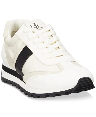 Lauren Ralph Lauren Women's Dani Lace-up Sneakers In Soft White,black