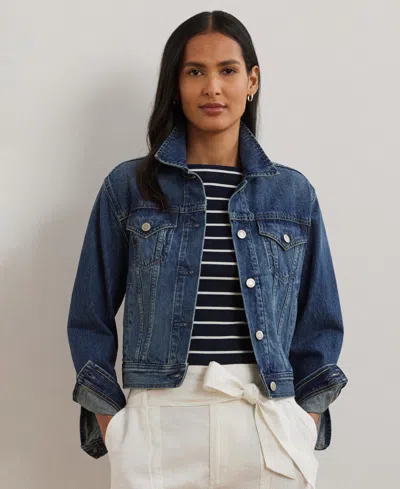 Ralph Lauren Petite Denim Trucker Jacket In Haze Wash