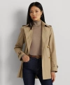 Ralph Lauren Women's Double-breasted Short Trench Coat In Birch Tan
