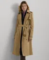 Ralph Lauren Womens Double Breasted Trench Coat 0 22w In Tan