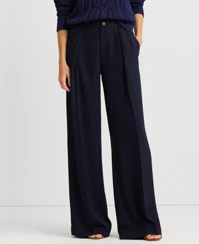 Lauren Ralph Lauren Women's Double-faced Georgette Wide-leg Pants In Lauren Navy