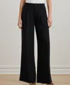 Ralph Lauren Women's Double-faced Georgette Wide-leg Pants, Regular & Petite In Black