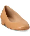 Ralph Lauren Emellie Nappa Leather Ballet Flat In Buff