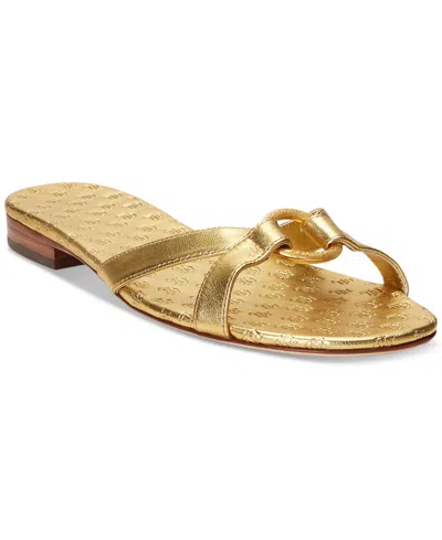 Lauren Ralph Lauren Women's Emmy Slide Flat Sandals In Modern Gold