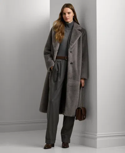 Ralph Lauren Women's Faux-fur Single-breasted Coat In Circuit Brown