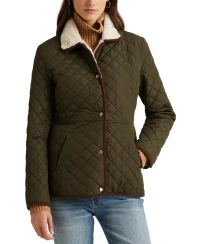 Ralph Lauren Women's Faux-sherpa-collar Quilted Coat In Litchfield