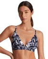 Ralph Lauren Womens Floral Print V Neck Bikini Top Hipster Bottoms In Black