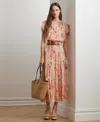 Ralph Lauren Floral Crinkle Georgette Tiered Skirt In Pink Multi