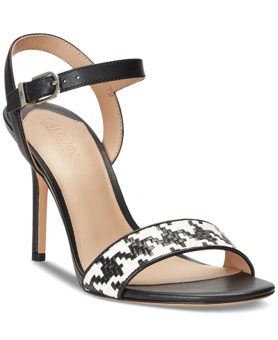 Lauren Ralph Lauren Women's Gwen Ankle-strap Dress Sandals In Houndstooth Cream,black