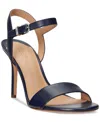 Ralph Lauren Gwen Burnished Leather Sandal In Black Leather
