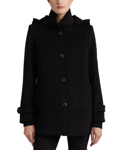 Lauren Ralph Lauren Women's Hooded Walker Coat, Created For Macy's In Black