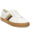 Ralph Lauren Janson Ii Leather Sneaker In Snow White,twilight