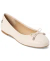 Ralph Lauren Jayna Cream Leather Ballet Flats Women In Soft White