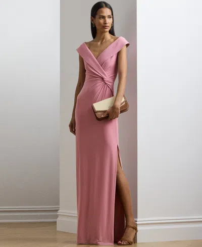 Ralph Lauren Women's Jersey Off-the-shoulder Gown In Rose Mauve