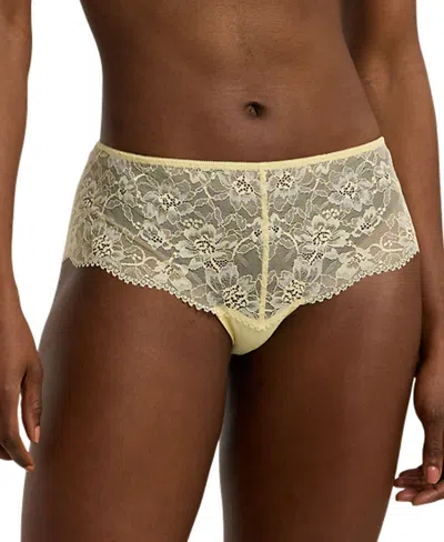 Lauren Ralph Lauren Women's Lace Hipster Brief Underwear 4l0029 In Lemon Chiffon