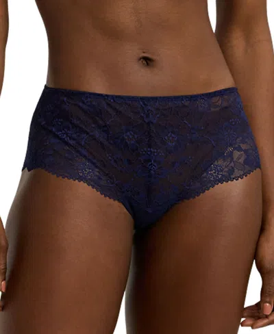 Lauren Ralph Lauren Women's Lace Hipster Brief Underwear 4l0029 In Navy