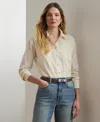 Ralph Lauren Lace-trim Cotton Voile Shirt In Mascarpone Cream