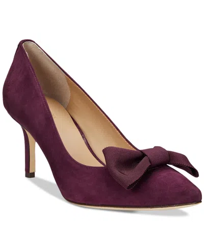 Ralph Lauren Women's Lanette Pointed-toe Bow Pumps In Pinot Noir