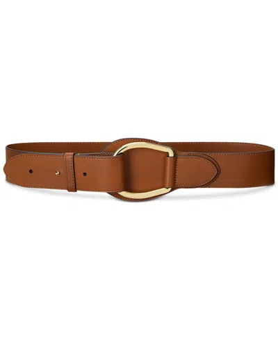 Lauren Ralph Lauren Women's Leather Wide D-ring Belt In Lauren Tan