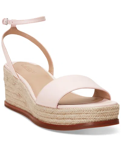 Lauren Ralph Lauren Women's Leona Espadrille Platform Wedge Sandals In Pink Opal