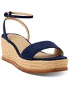 Ralph Lauren Women's Leona Espadrille Platform Wedge Sandals In Refined Navy