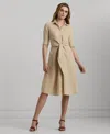 Ralph Lauren Petite Tie-front Shirtdress In Explorer Sand