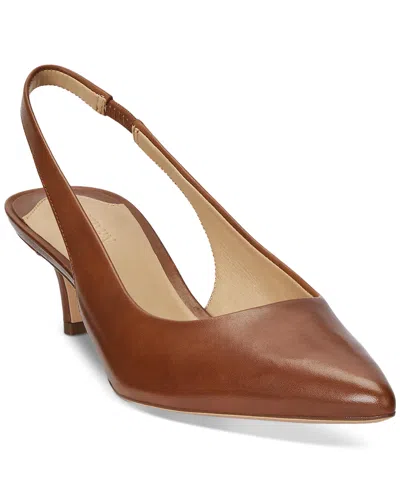 Ralph Lauren Lolah Leather Slingback Pumps Women In Light Brown
