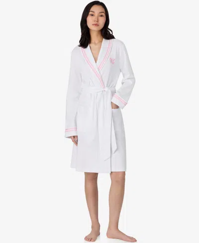Ralph Lauren Women's Long Sleeve Shawl Collar Short Robe In White