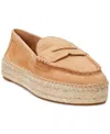 Ralph Lauren Luize Suede Loafer Espadrille In Buff