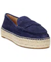 Ralph Lauren Luize Suede Loafer Espadrille In Refined Navy