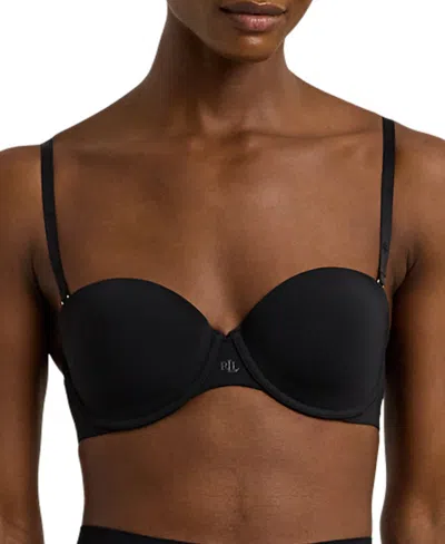 Lauren Ralph Lauren Women's Luxe Smoothing Convertible Strapless Bra 4l0056 In Black