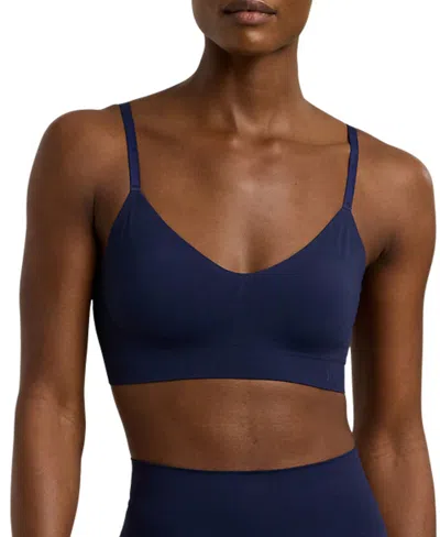 Lauren Ralph Lauren Women's Luxe Smoothing Wireless Bralette 4l0079 In Navy