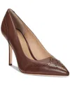 Ralph Lauren Lynden Burnished Leather Pump In Dark Mahogany