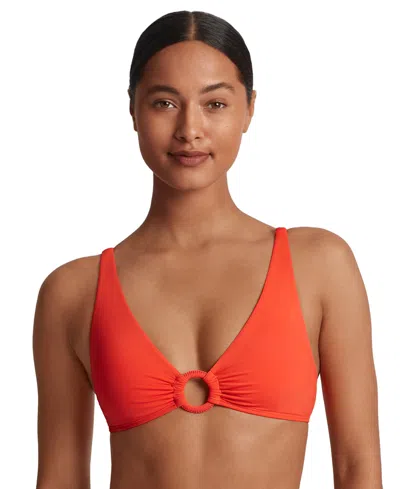Ralph Lauren Women's Macrame-ring Bikini Top In Persimmon