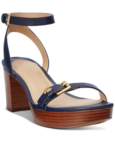 Ralph Lauren Women's Melissah Platform Dress Sandals In Refined Navy