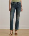 Ralph Lauren Petite Mid-rise Straight Ankle Jeans In Haze Wash