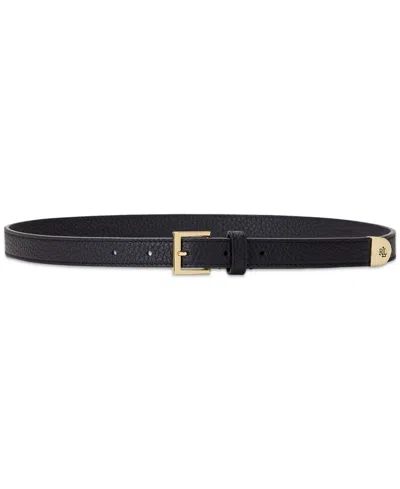 Ralph Lauren Women's Pebbled Leather Skinny Belt In Black
