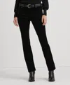Ralph Lauren Petite Stretch Corduroy Mid-rise Straight Pants In Polo Black
