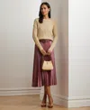 RALPH LAUREN WOMEN'S PLEATED SATIN CHARMEUSE SKIRT